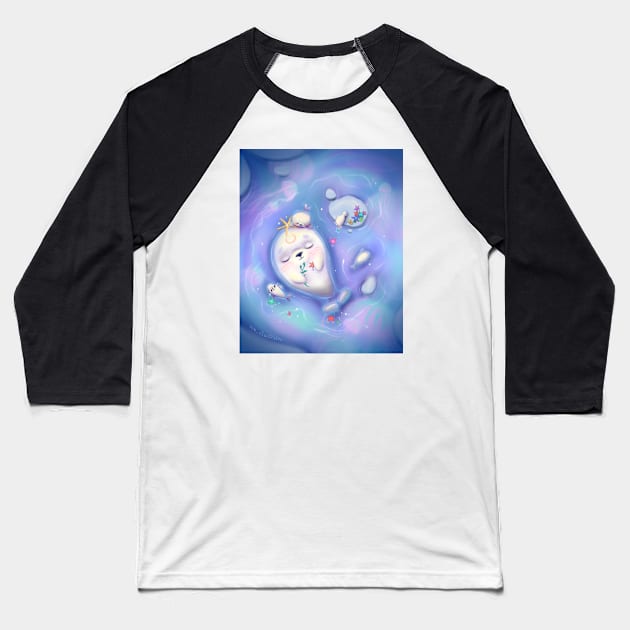 Mommy Seal and her babies Baseball T-Shirt by Nixi